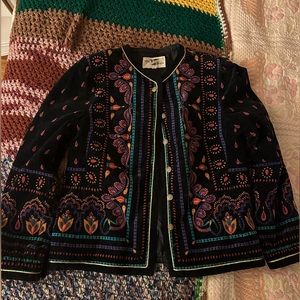 Vintage 70s No Collar psychedelic jacket